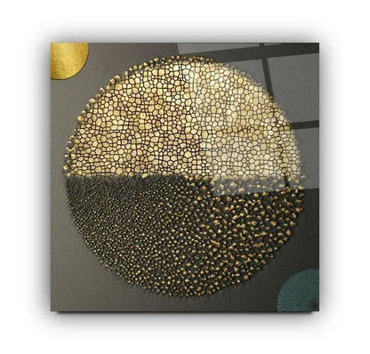 Black and Gold Abstract Glass Wall Art - LUXARTDECO