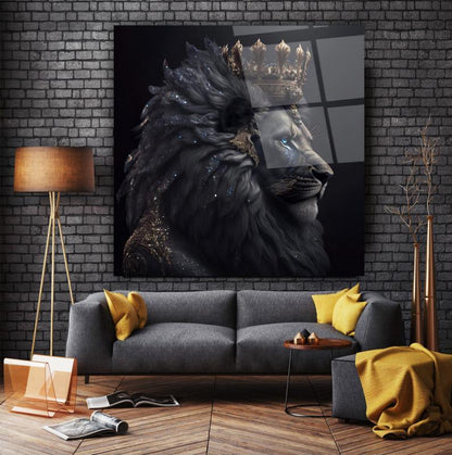 Lion King Glass Wall Art - LUXARTDECO