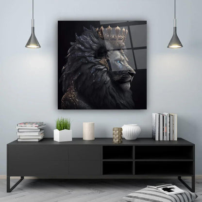Lion King Glass Wall Art - LUXARTDECO