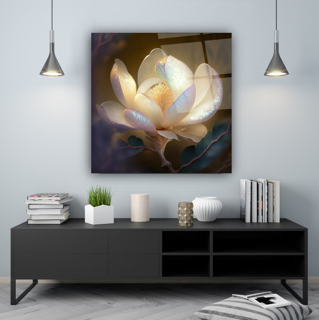 Magnolia Glass Wall Art