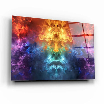 Colorful Face Glass Wall Art - LUXARTDECO