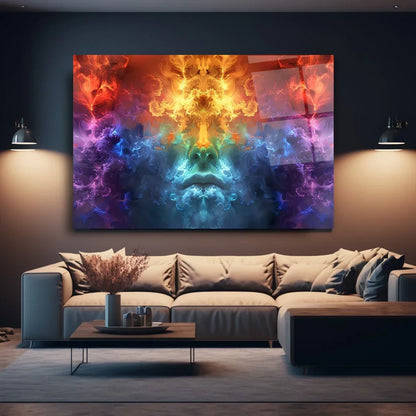 Colorful Face Glass Wall Art - LUXARTDECO
