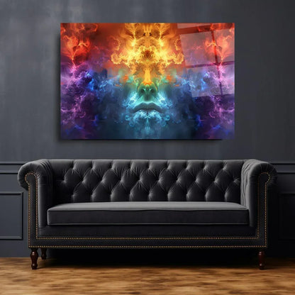 Colorful Face Glass Wall Art - LUXARTDECO