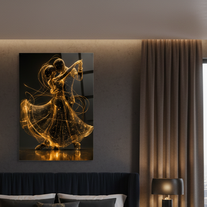 Dancing Couple Glass Wall Art
