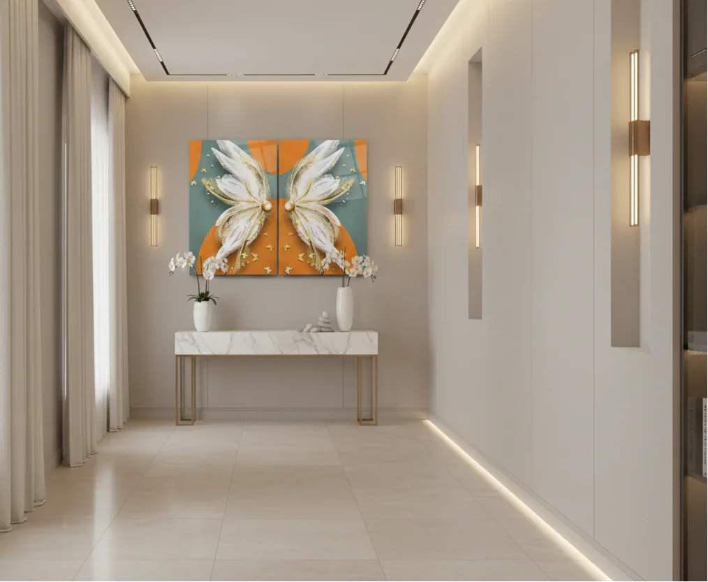 Butterfly Duo Glass Wall Art Set - LUXARTDECO