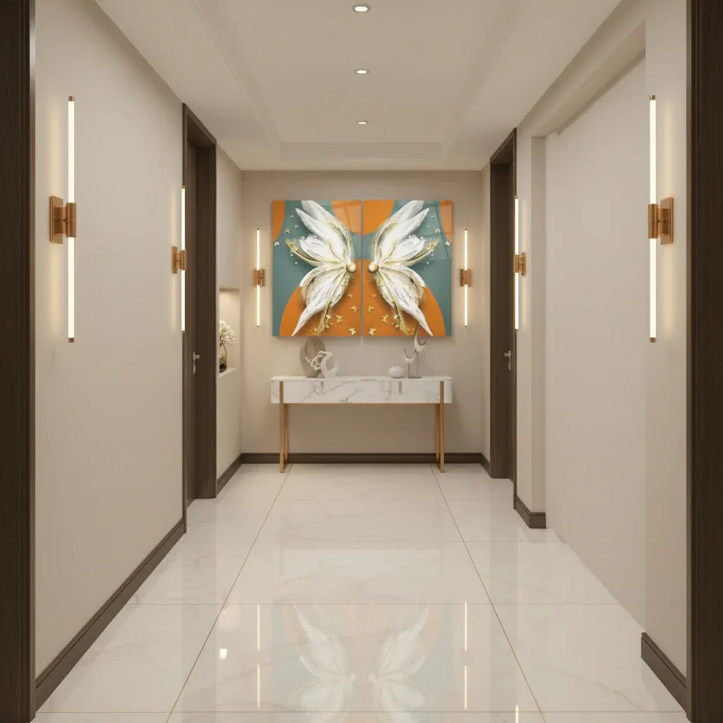 Butterfly Duo Glass Wall Art Set - LUXARTDECO