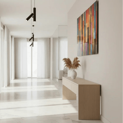 Colorful Wood Texture Duo Glass Wall Art Set - LUXARTDECO