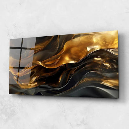Black&Gold Glass Wall Art - LUXARTDECO