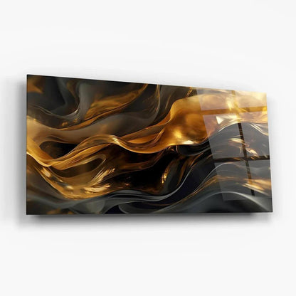 Black&Gold Glass Wall Art - LUXARTDECO