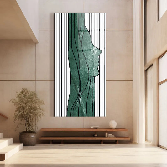 Art mural abstrait en verre 