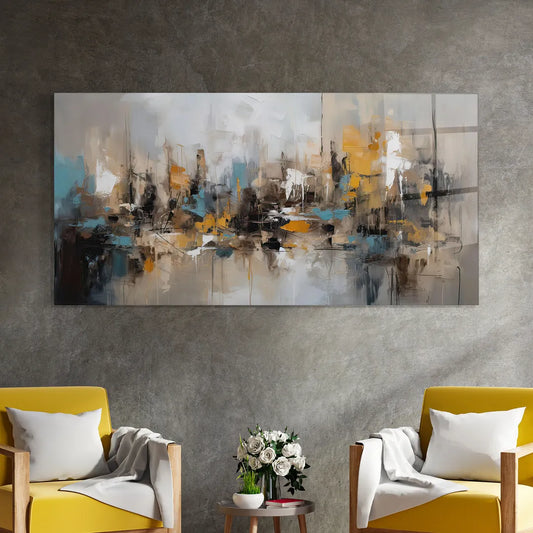 Art mural abstrait en verre 
