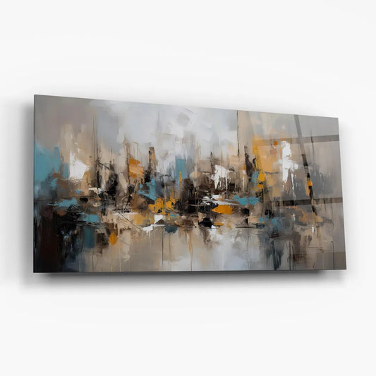 Art mural abstrait en verre 