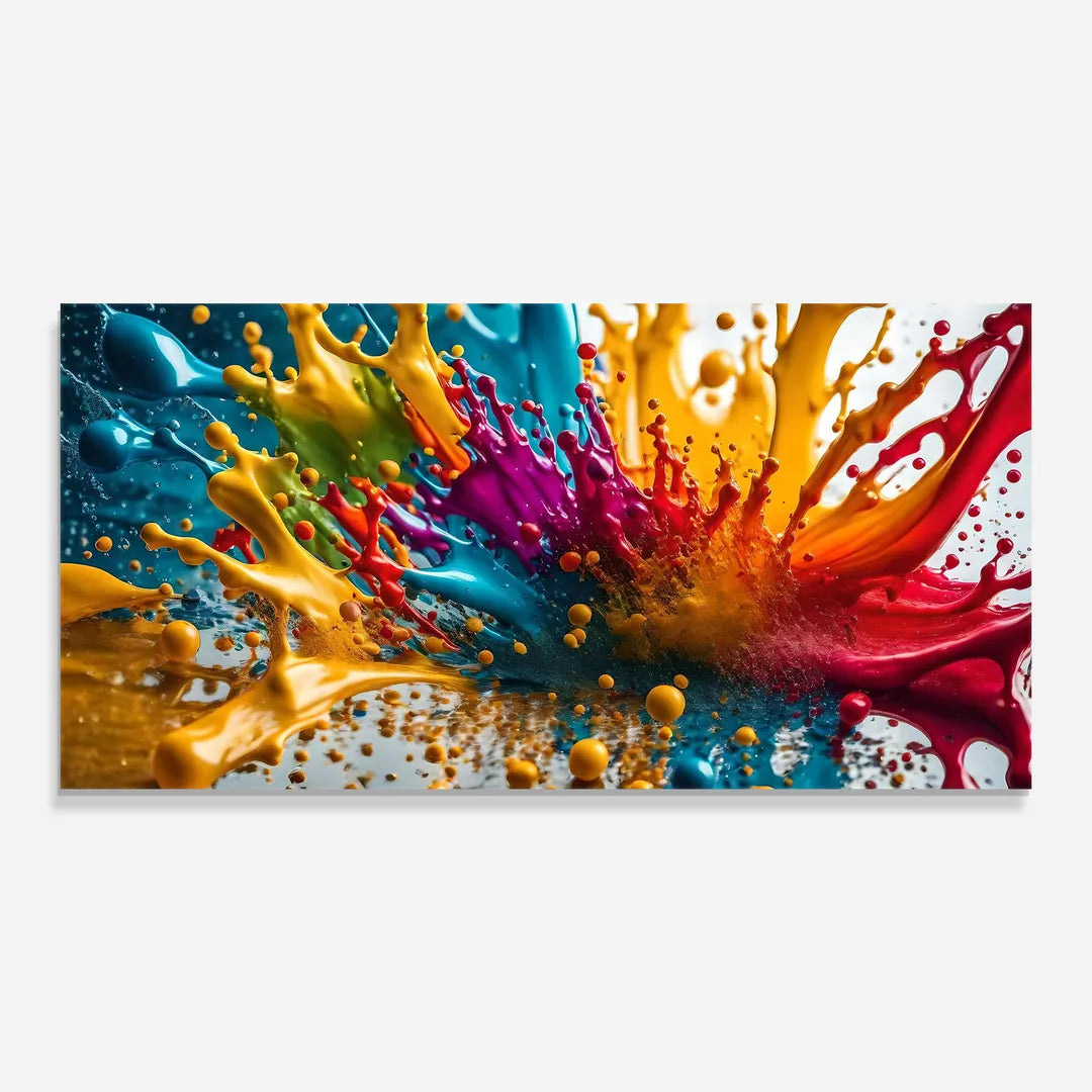 Décoration murale en verre avec éclaboussures de couleur