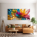 Décoration murale en verre avec éclaboussures de couleur