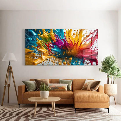 Color Splash Glass Wall Art - LUXARTDECO