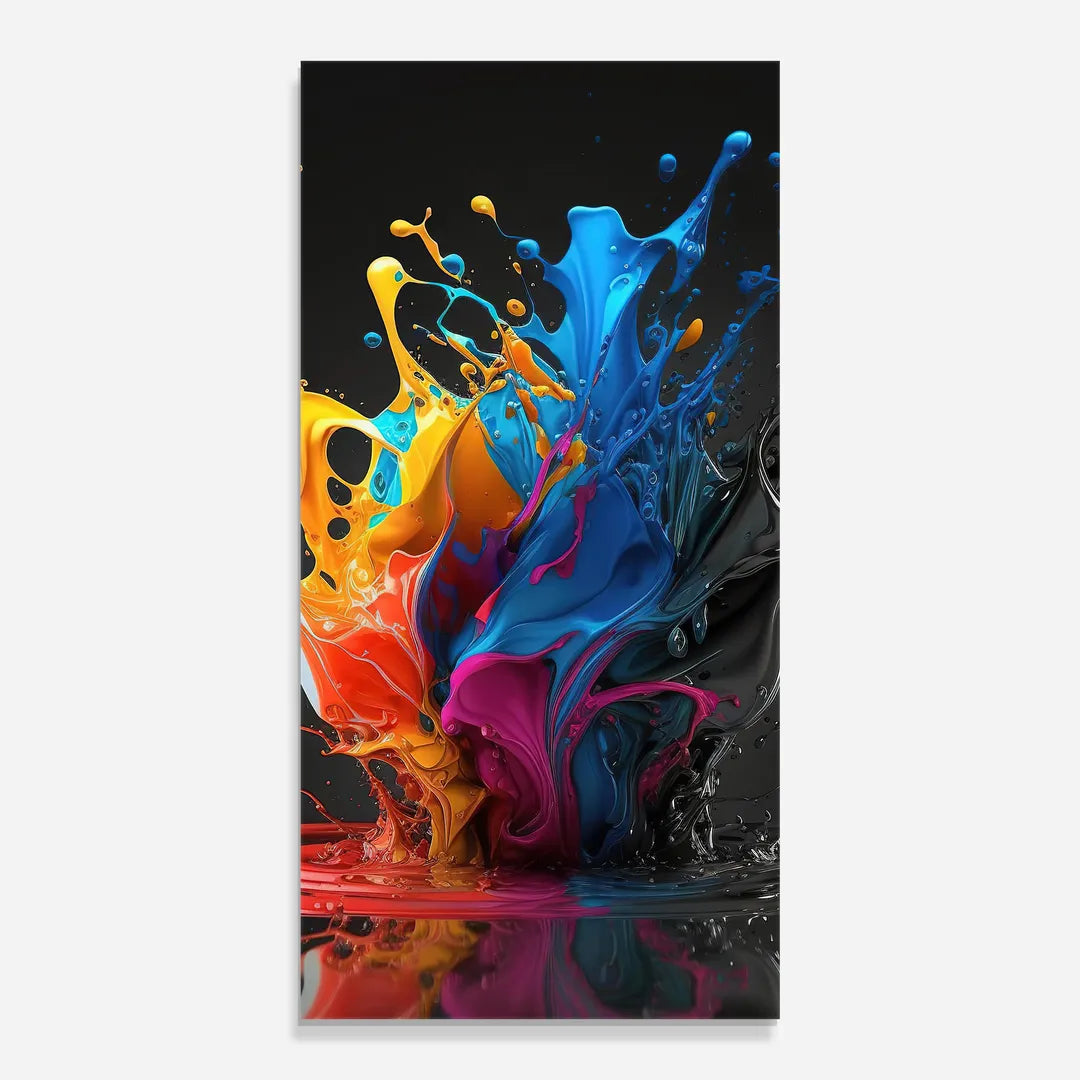 Décoration murale en verre avec éclaboussures de couleur