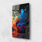 Décoration murale en verre avec éclaboussures de couleur