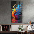 Décoration murale en verre avec éclaboussures de couleur