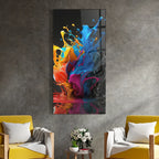 Décoration murale en verre avec éclaboussures de couleur