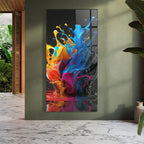 Décoration murale en verre avec éclaboussures de couleur