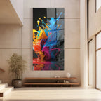Décoration murale en verre avec éclaboussures de couleur