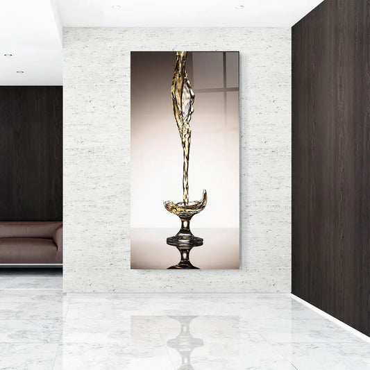 White Wine Splash Glass Wall Art