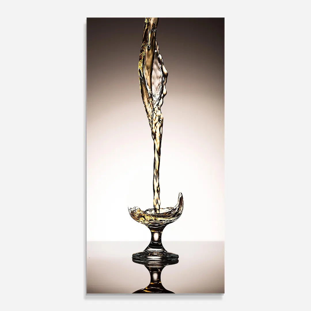 Spruzzo di Vino Bianco Quadro in Vetro Temperato