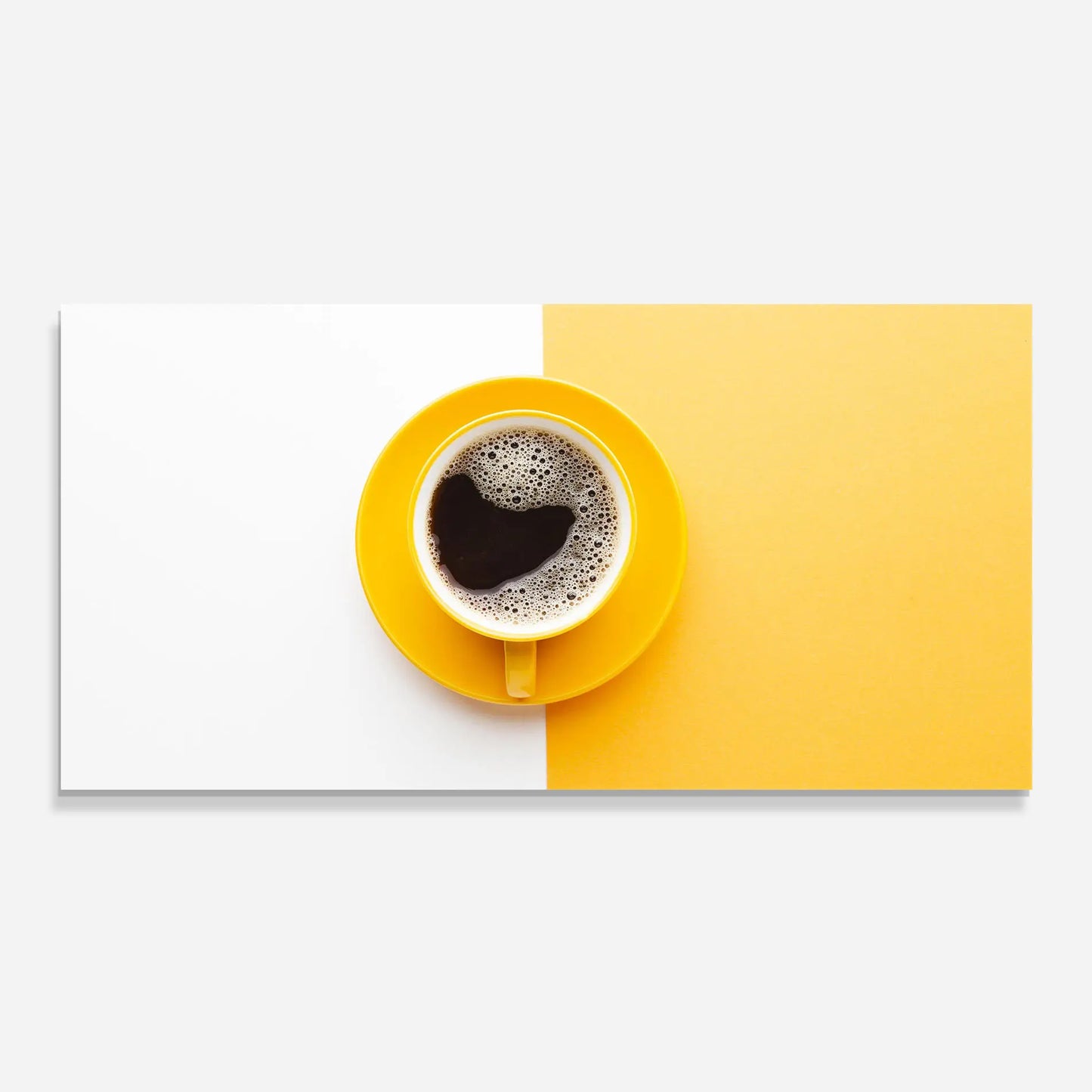 Yellow Cup of Coffee Glass Wall Art
