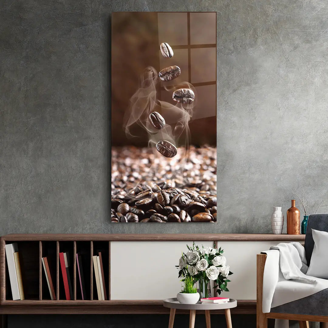 Coffee Beans Glass Wall Art