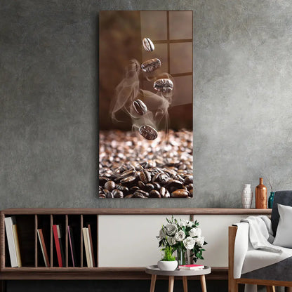 Grains de Café Tableau in Verre trempé