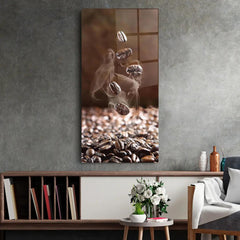 Chicchi di Caffè Quadro in Vetro Temperato