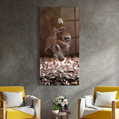 Chicchi di Caffè Quadro in Vetro Temperato