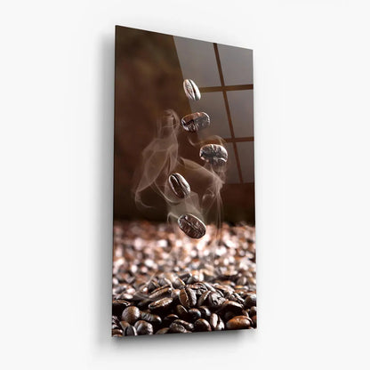 Grains de Café Tableau in Verre trempé