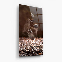 Chicchi di Caffè Quadro in Vetro Temperato