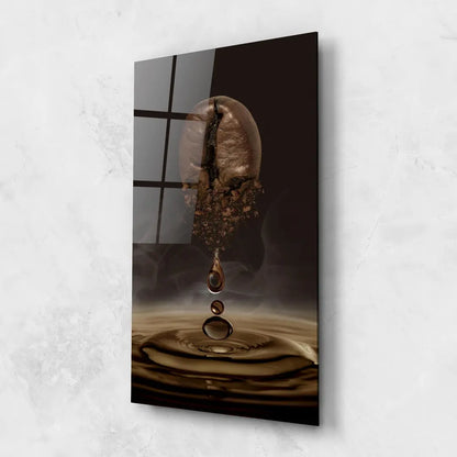Goccia di Caffè Quadro in Vetro Temperato