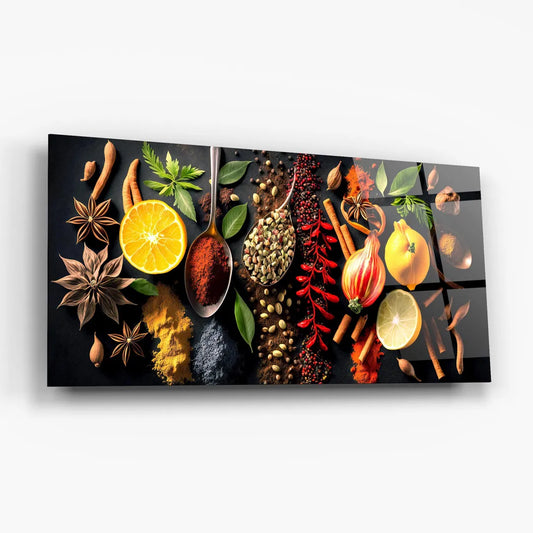 Spices Glass Wall Art