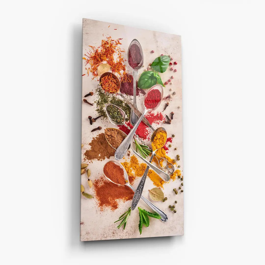 Colorful Spices Glass Wall Art