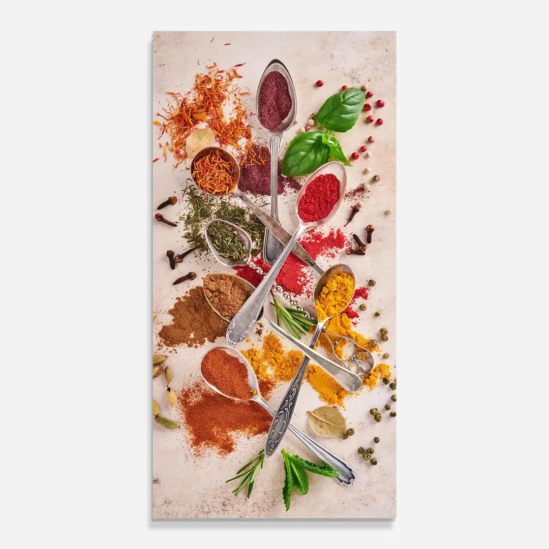 Colorful Spices Glass Wall Art