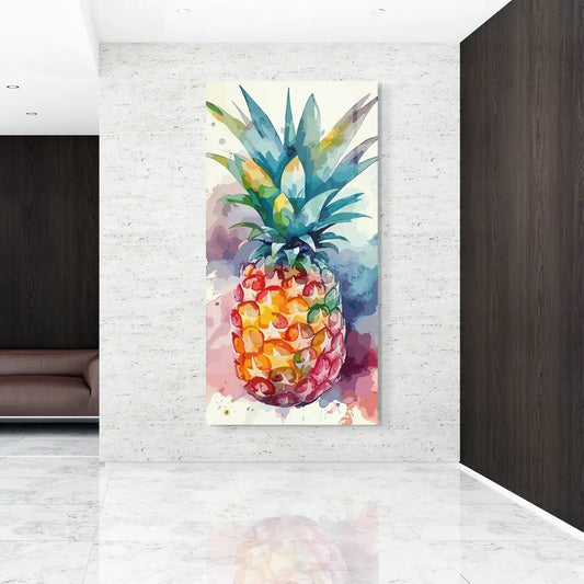 Colorful Pineapple Glass Wall Art