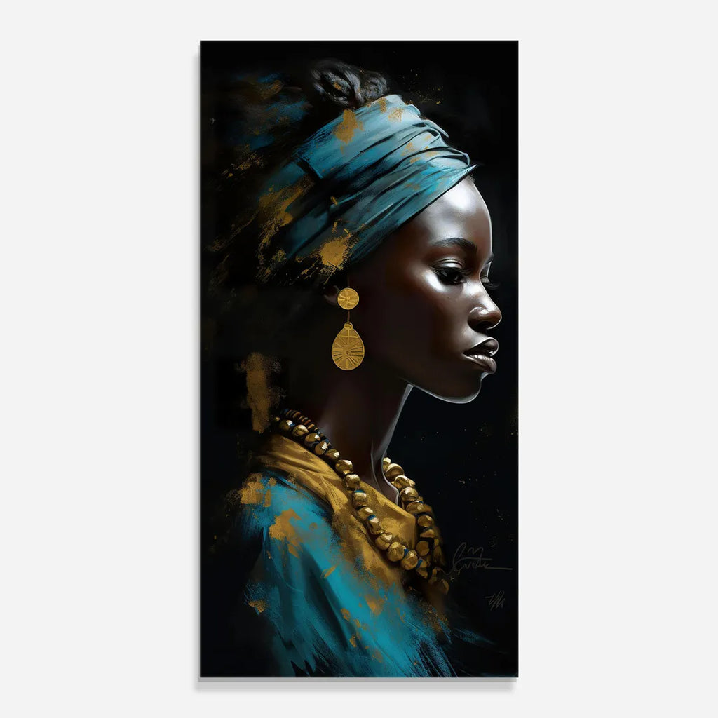 Décoration murale en verre représentant une belle femme