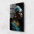 Décoration murale en verre représentant une belle femme