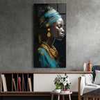 Décoration murale en verre représentant une belle femme