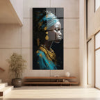 Décoration murale en verre représentant une belle femme