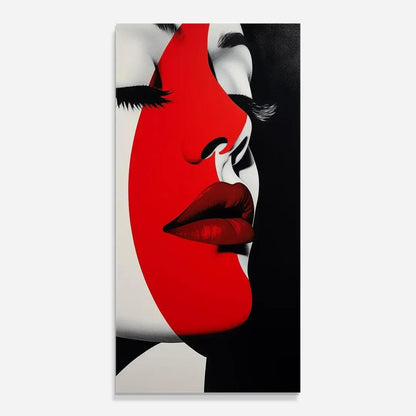 Red Lips Glass Wall Art - LUXARTDECO