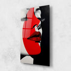 Red Lips Glass Wall Art