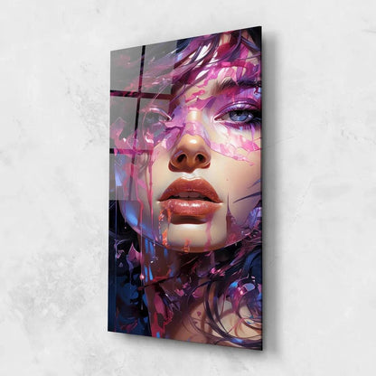 Violet Beauty Glass Wall Art - LUXARTDECO