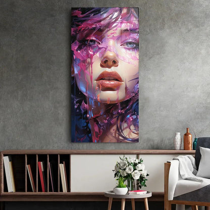 Violet Beauty Glass Wall Art - LUXARTDECO