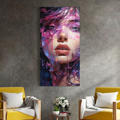 Violet Beauty Glass Wall Art - LUXARTDECO