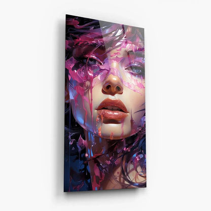 Violet Beauty Glass Wall Art - LUXARTDECO