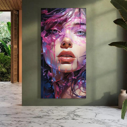 Violet Beauty Glass Wall Art - LUXARTDECO